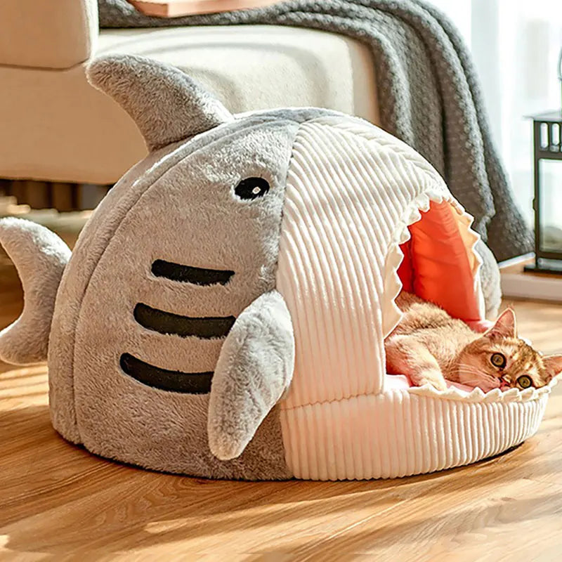 Cartoon Shark Bed for Cats