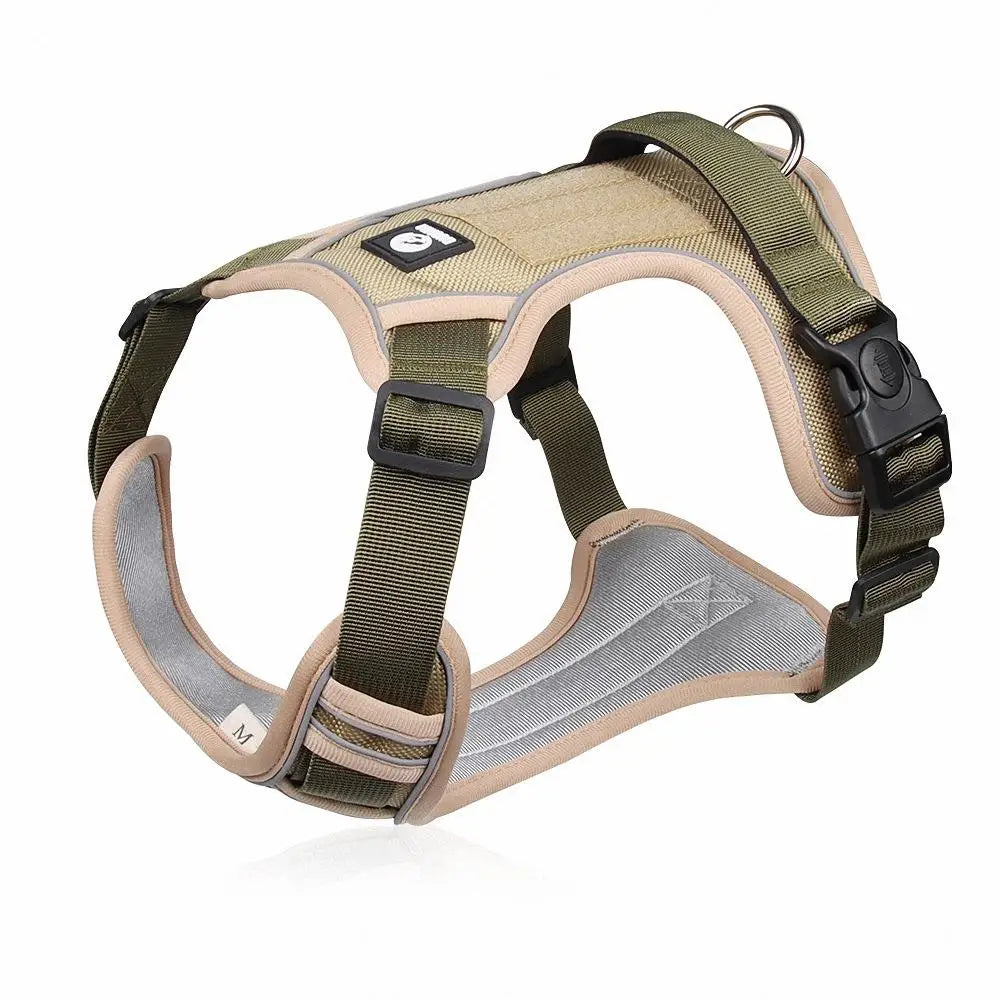 Labrador Collar Army Reflective Adjustable Harness