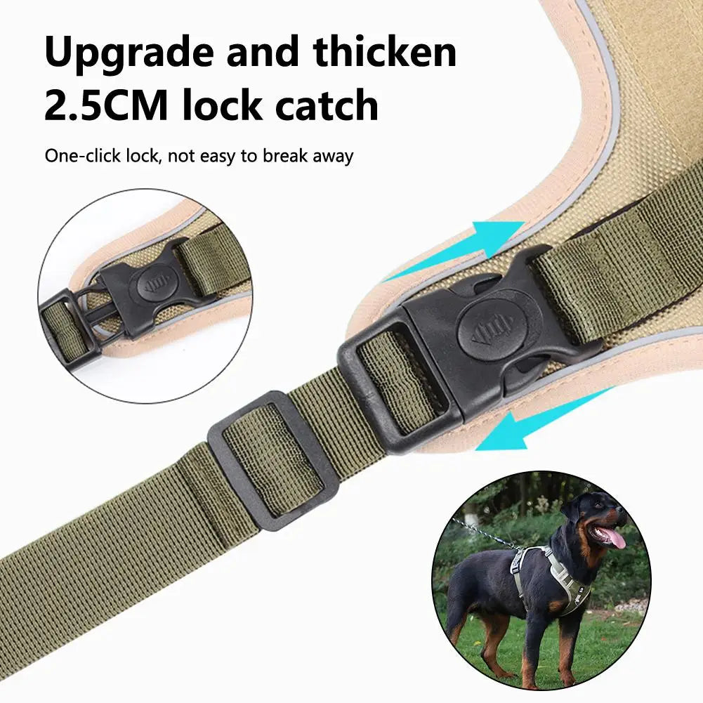 Labrador Collar Army Reflective Adjustable Harness