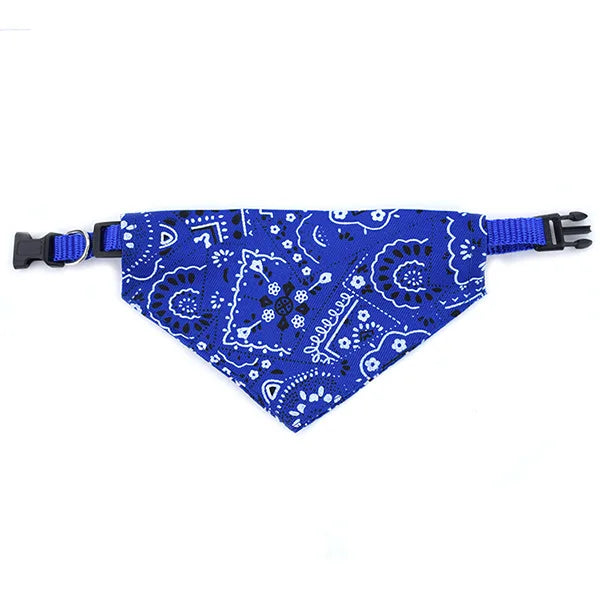 Bandana Scarf with Leather Collar, Adjustable Pet Accessories for Puppy and Cat